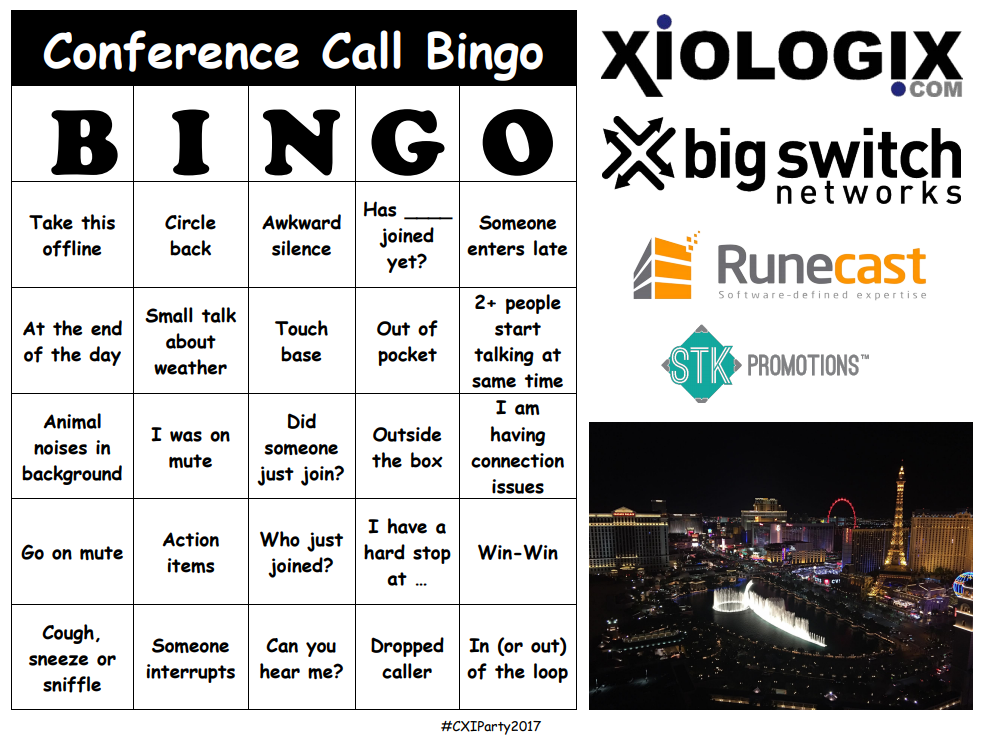 Conference Call Bingo Sheet