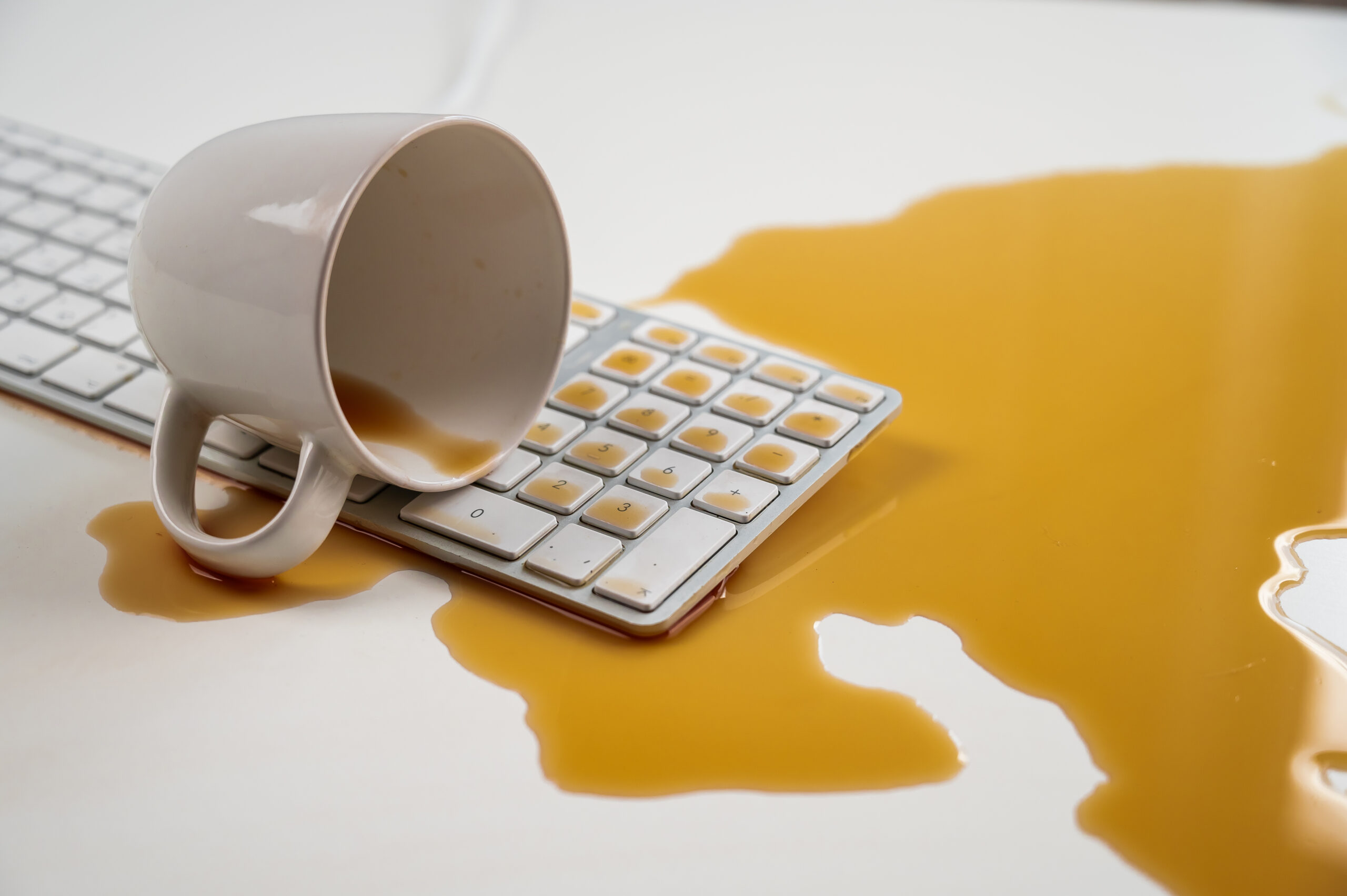java coffee spill on keyboard